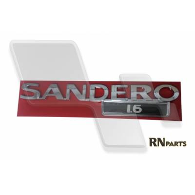 EMBLEMA "SANDERO 1.6" TAMPA TRASEIRA SANDERO
